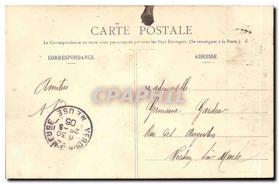 Mourmelon le Grand CPA Entree de la rue du Genie — Back