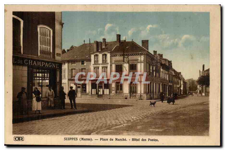 Suippes (Marne) — Place du Marché. Postamtshaus.