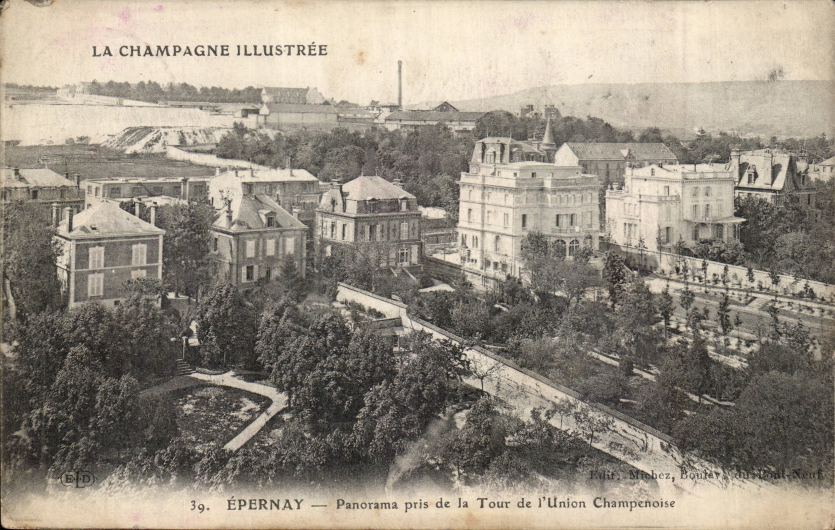 ÉPERNAY — Panorama pris de la Tour de l'Union Champenoise — La Champagne Illustrée, n°39