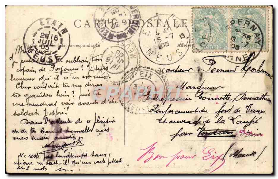 Épernay — Avenue Paul Chandon et Église Saint-Pierre et Saint-Paul — B. F. PARIS — Rückseite