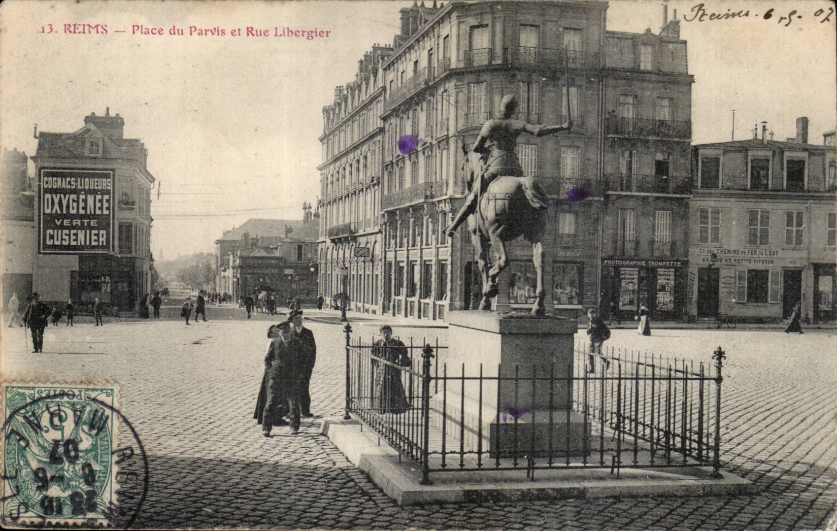 Reims — Place du Parvis et Rue Libergier — Cusenier