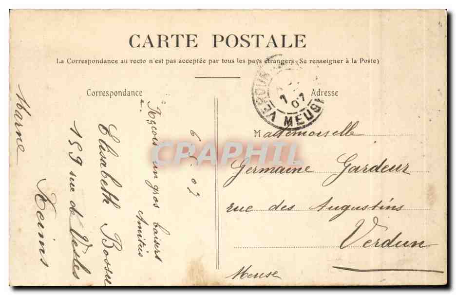 Reims — Place du Parvis et Rue Libergier — Cusenier — Verso