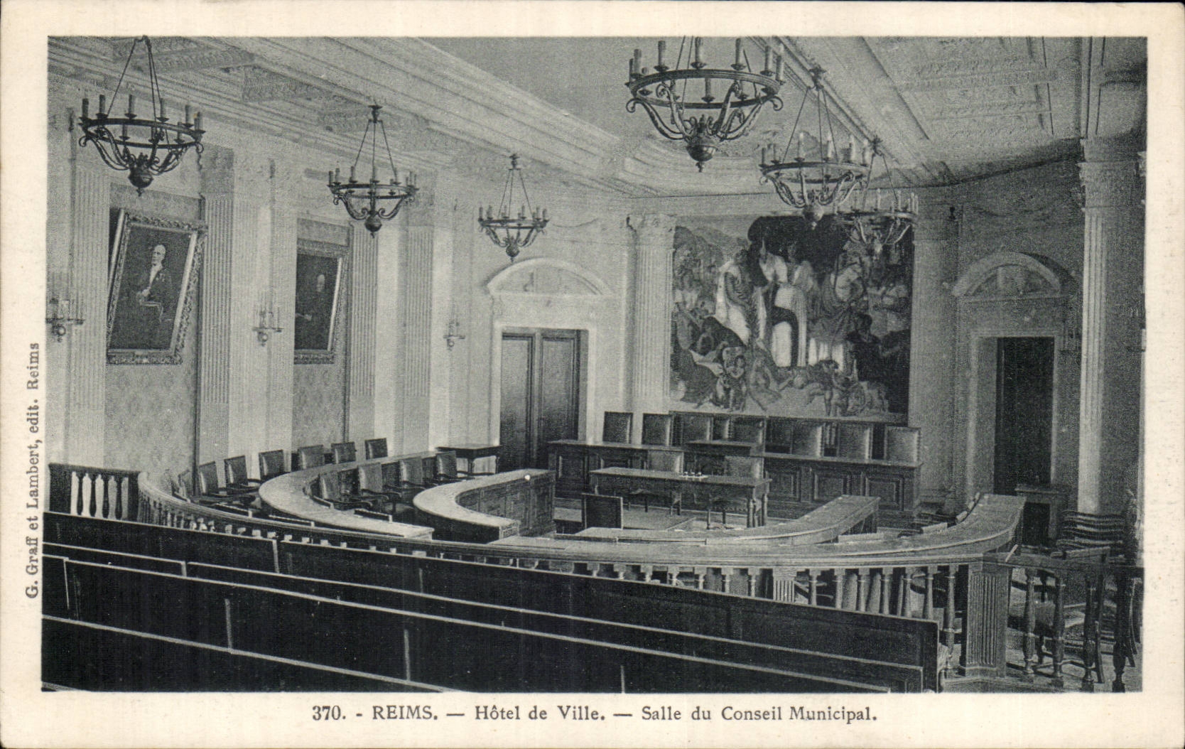 Reims CPA Hotel de ville Salle du conseil municipal