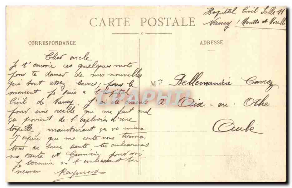 Nancy CPA Hopital civil Pavillon virginie Mauvais — Verso