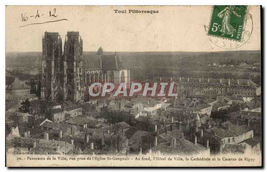 Toul Pittoresque — Panorama de la Ville, vue prise de l'Église St-Gengoult — Gordolle et Brignot, éditeurs, Toul
