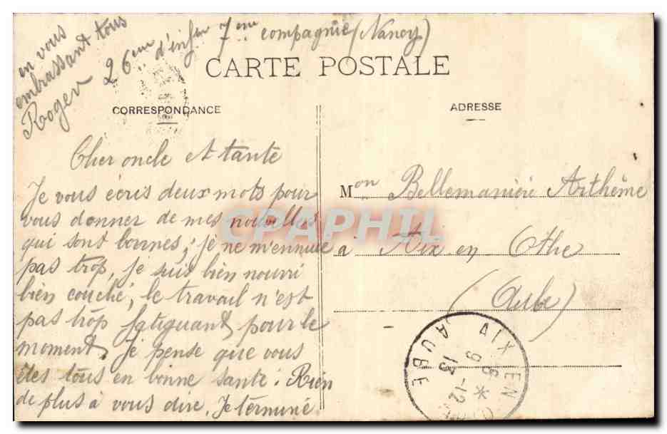 NANCY — La Place et Tour de la Commanderie — Verlag: Thévenin & Cie — Rückseite