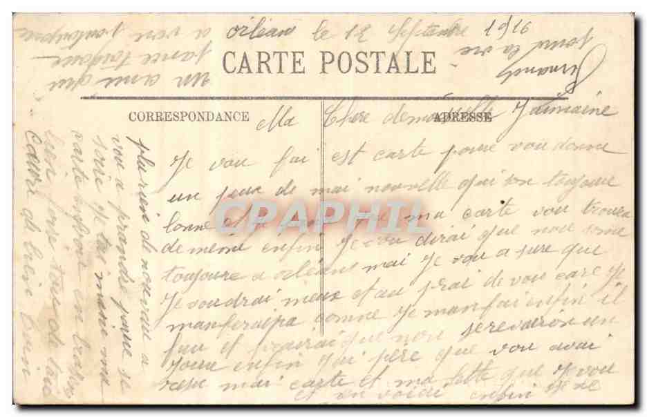 Orleans CPA La place Gambetta et l'eglise St Paterne — Verso