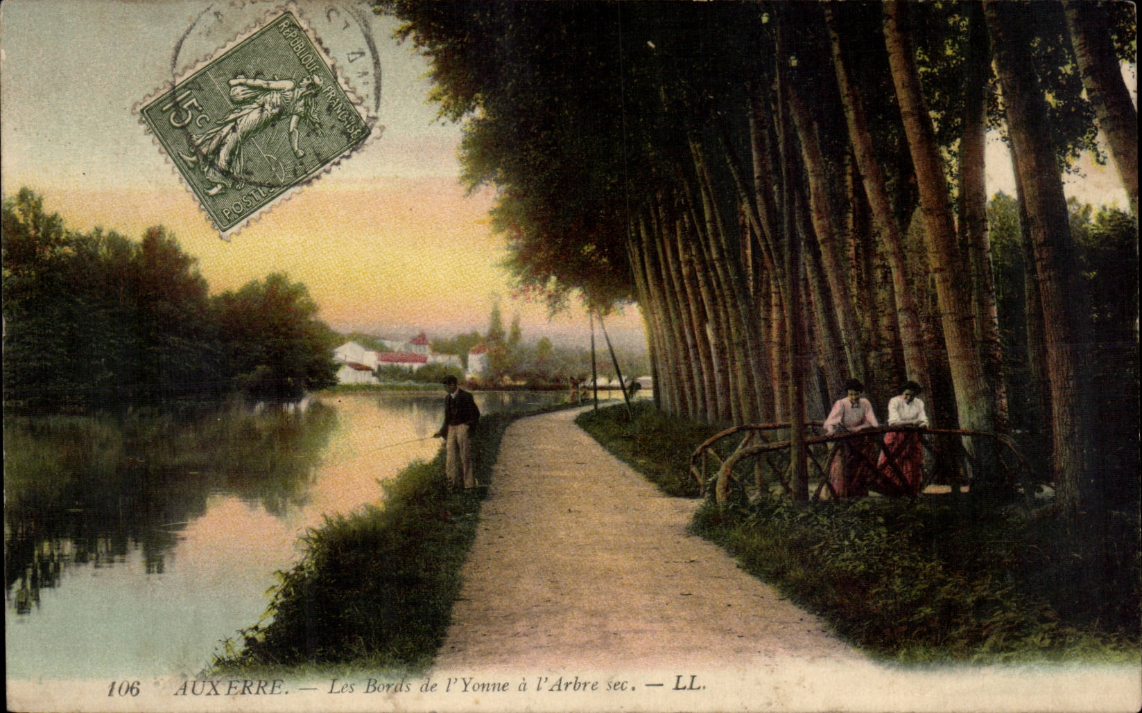 Auxerre — Die Ufer der Yonne am Trockenen Baum — LL. — Nr. 106