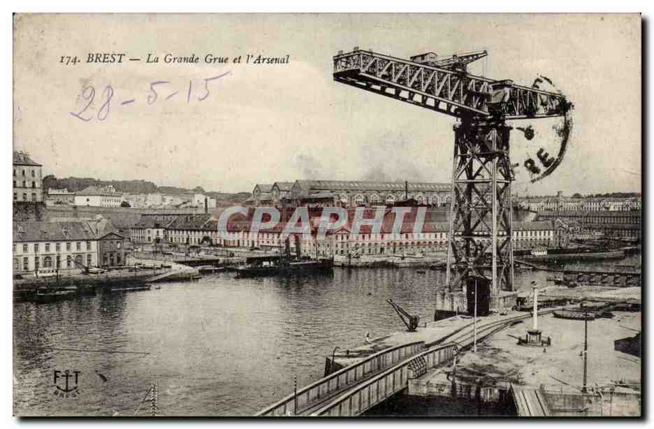 Brest CPA La grande grue et l'arsenal