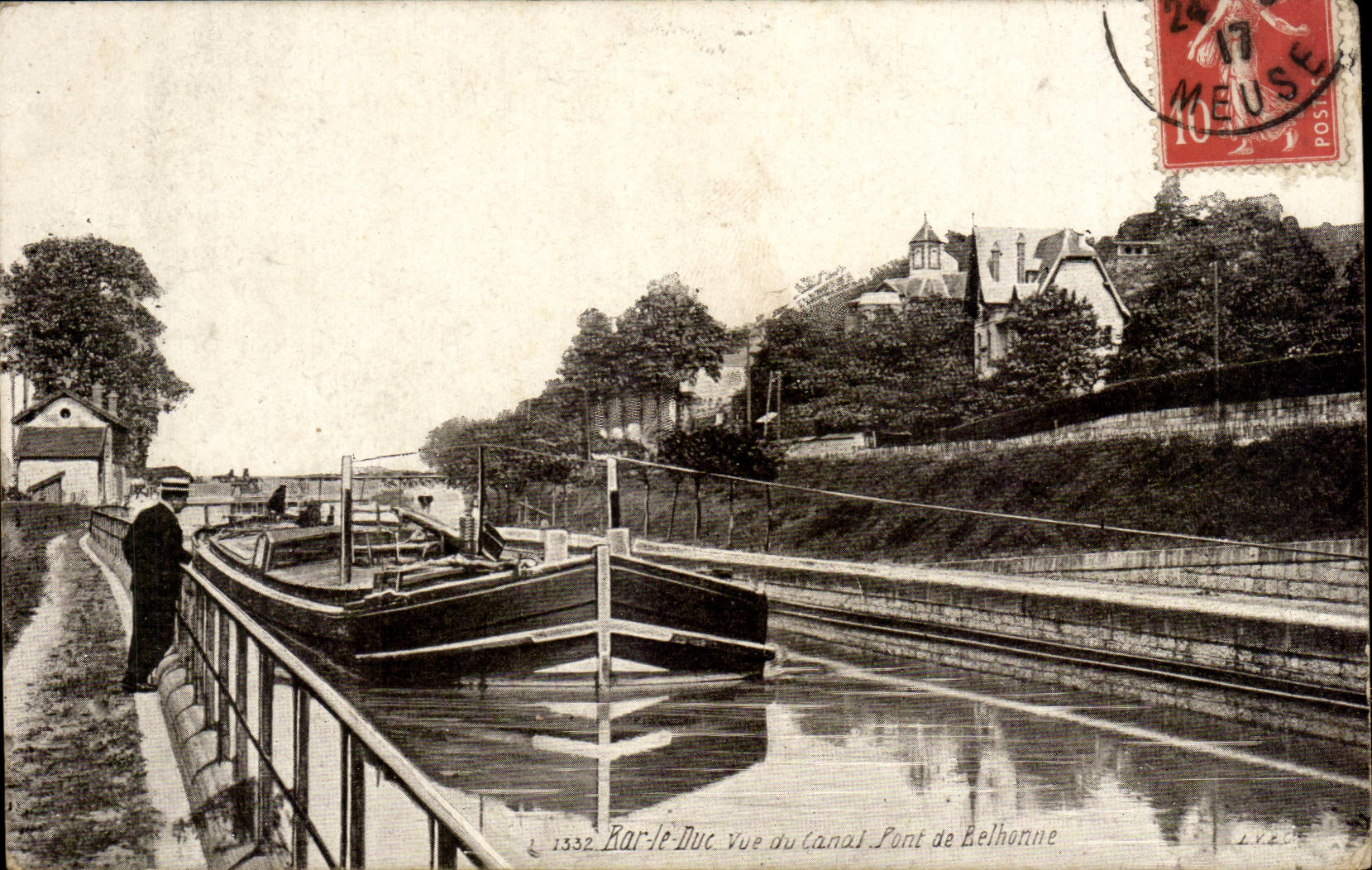 Bar le Duc CPA Vue du canl Pont de Belhonne