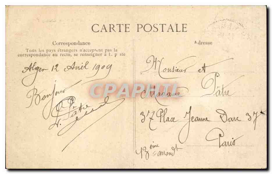 ALGER — Le "Général Chanzy" — Collection Idéale, n°143 — Verso