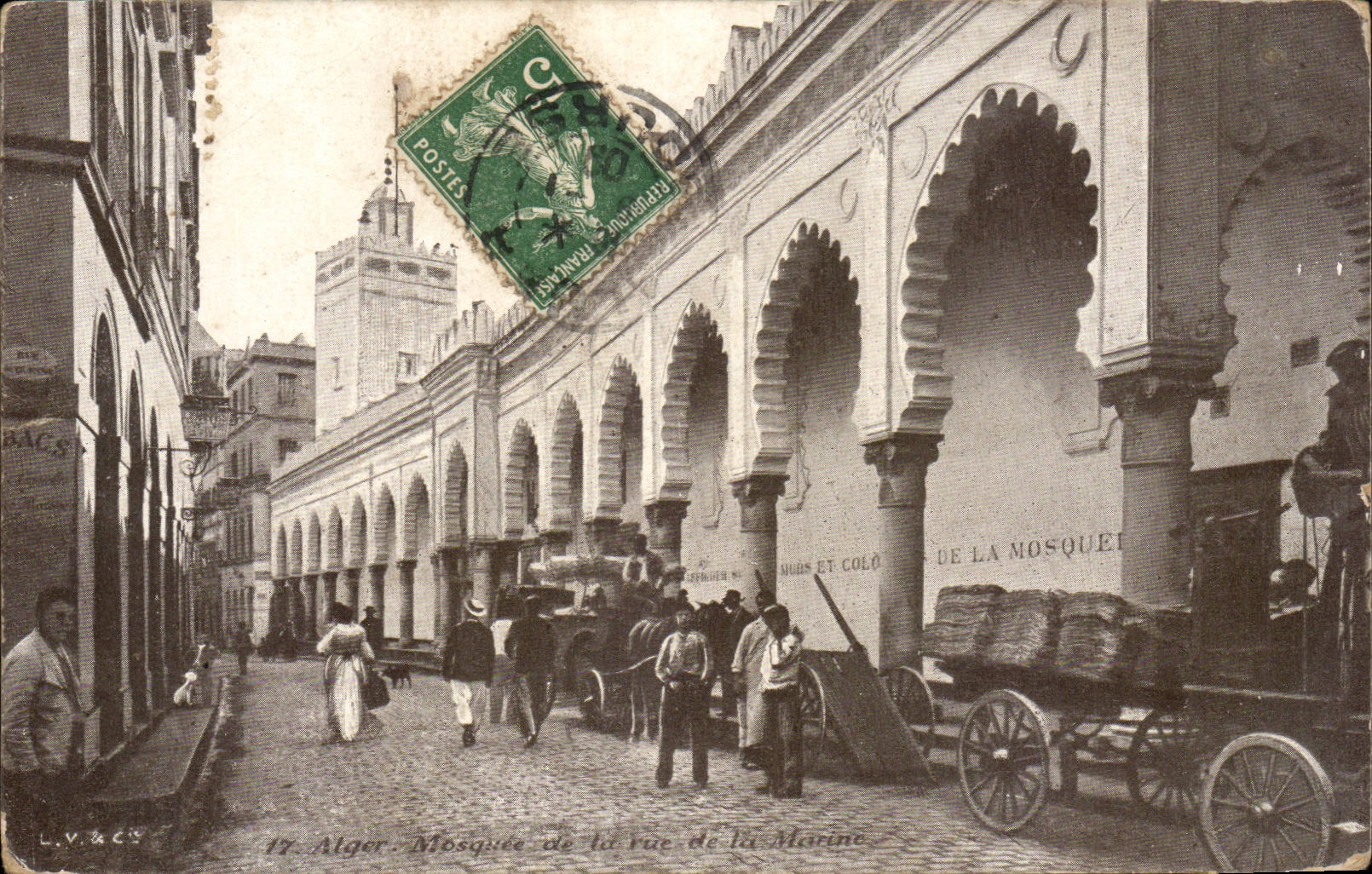 Algerie Alger CPA Mosquee de al rue de la marine
