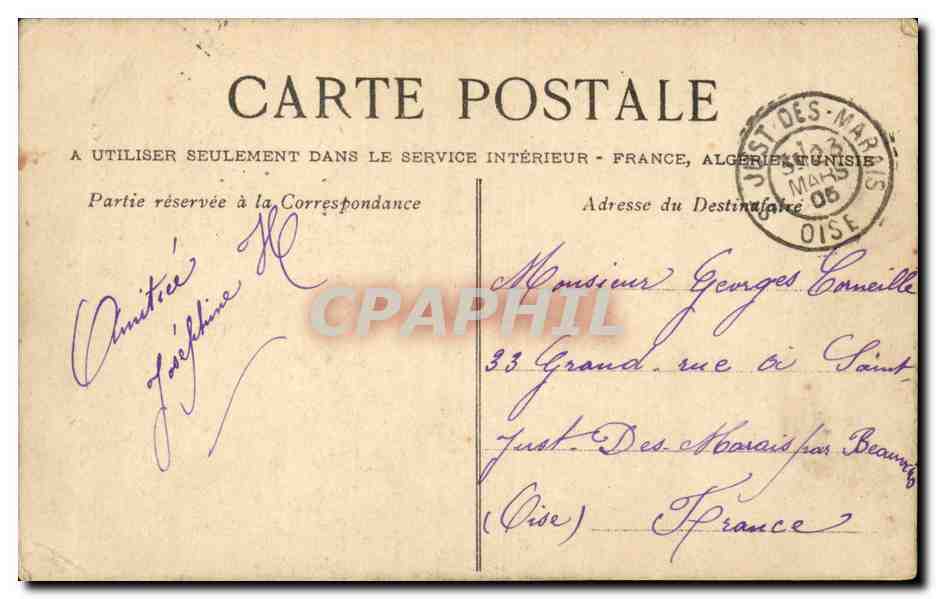 Algerie Alger CPA Bosquet de la reine — Back