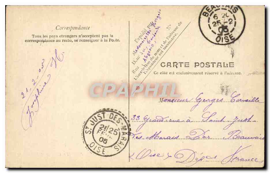 Algerie Alger CPA Le casino et la rue d'Isly — Back