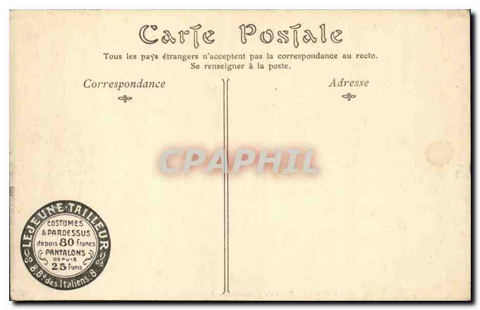 Algerie Alger CPA La place du gouvernement — Rückseite