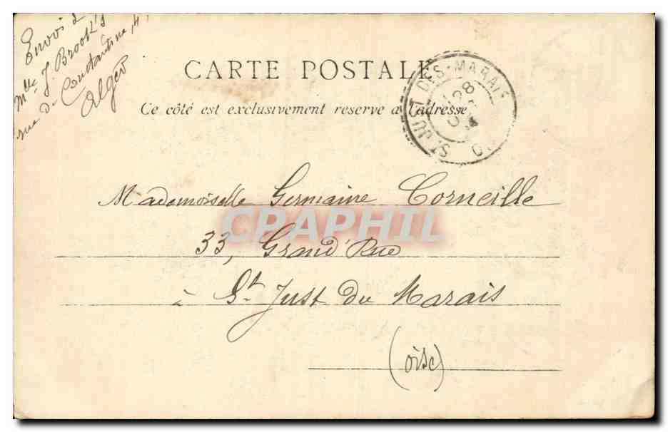 Algésiras — Hôpital du Dey et Chapelle — éditeur P. S. n°261 — Back