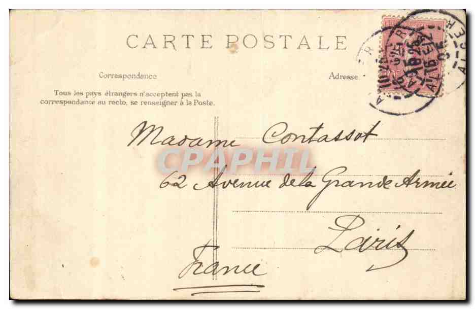 Algerie Alger CPA Palais d'ete du gouverneur — Rückseite