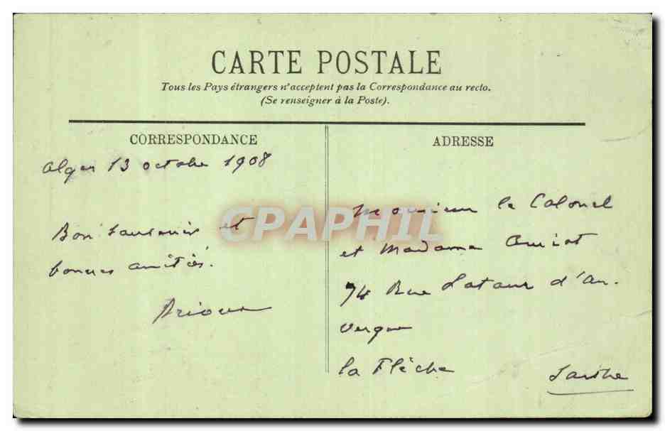 Algerie Alger CPA Notre Dame d'Afrique — Rückseite