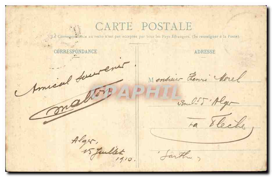 Algérie - Kasbah, Rue Ben-Ali — E. L. édit., Alger, n°44 — Back