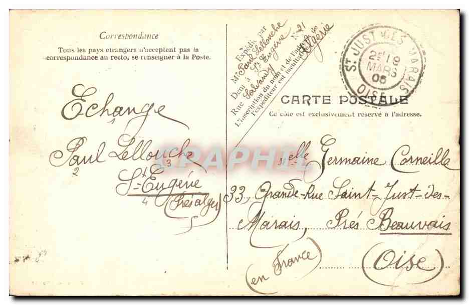 Algerie Alger CPA Theatre et place de la republique — Rückseite