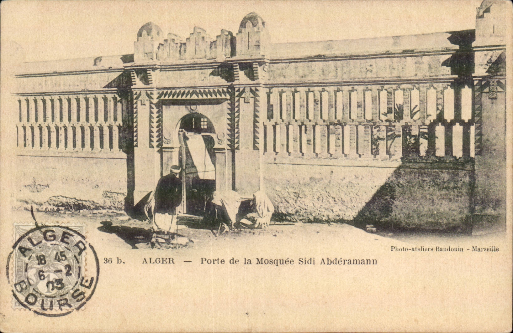 ALGER — Porte de la Mosquée Sidi Abdérâmann — Photo-ateliers Baudouin - Marseille