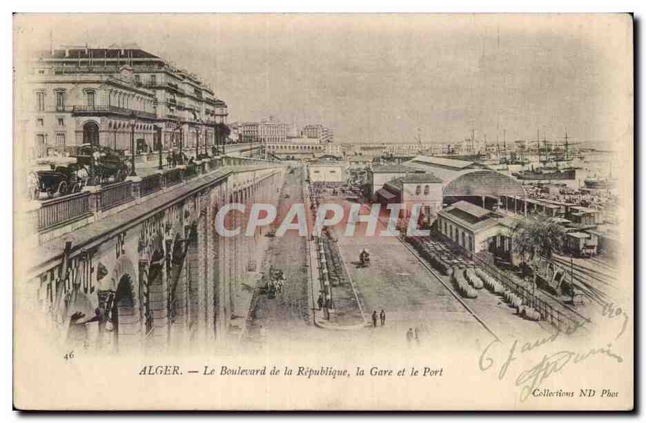 ALGER — Le Boulevard de la République, la Gare et le Port — Collections ND Phot, n°46