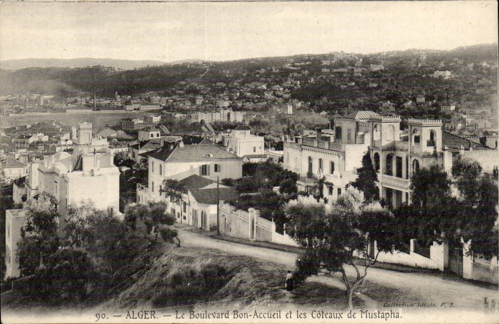 Alger — Le Boulevard Bon-Accueil et les Côteaux de Mustapha — Collection Idéale, P. S.