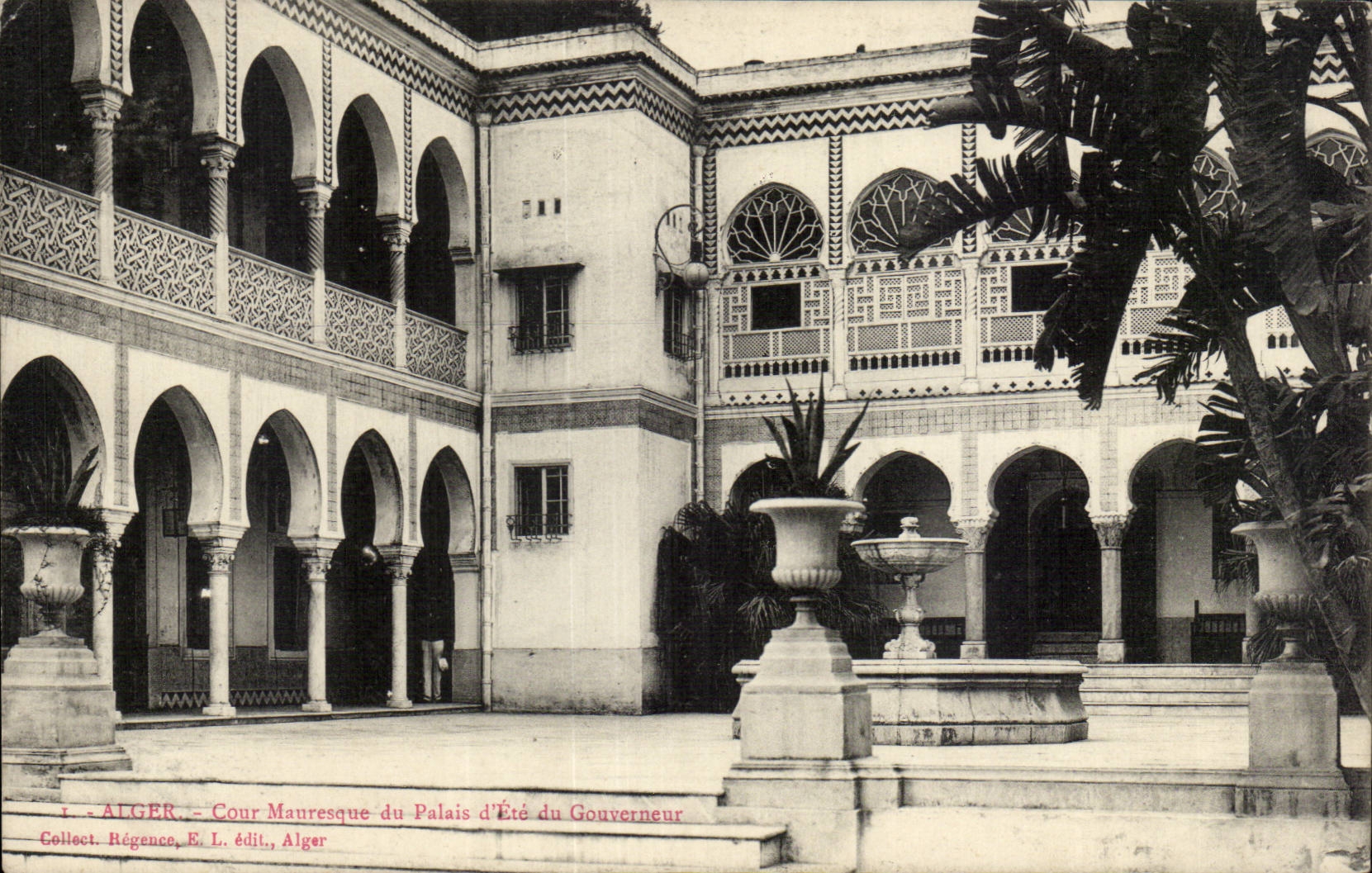 Algerie CPA Alger Cour mauresque du palais d'ete du gouverneur