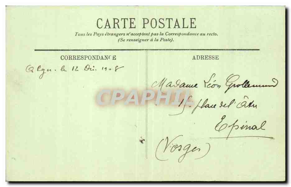 Algerie CPA Alger Interieur de la grande mosquee Rue de la Marine — Back