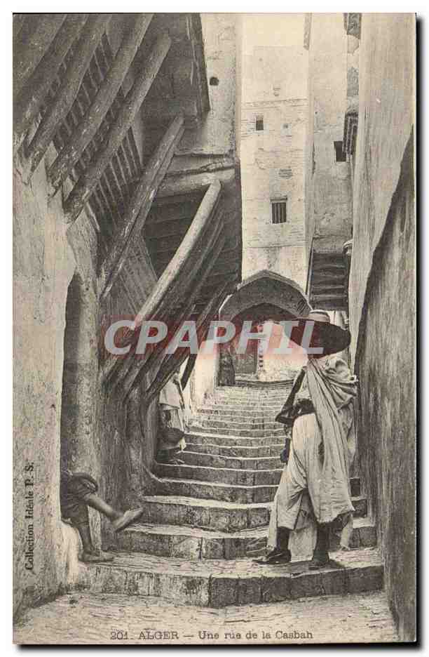 Algerie CPA Alger Une rue de la Casbah