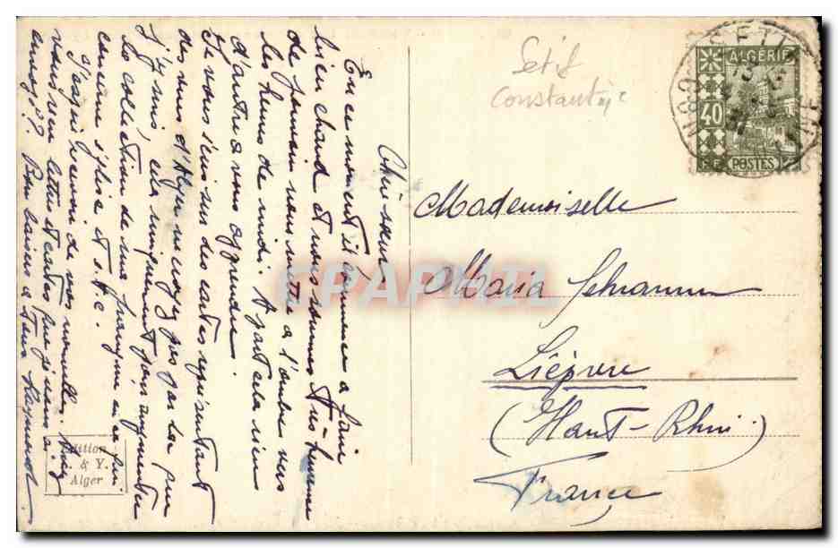 Algerie CPA Alger Statue du duc d'Orleans et mosquee Djama Djedid — Back