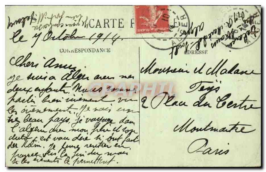 Algerie Alger CPA Vue prise de l'amiraute — Rückseite