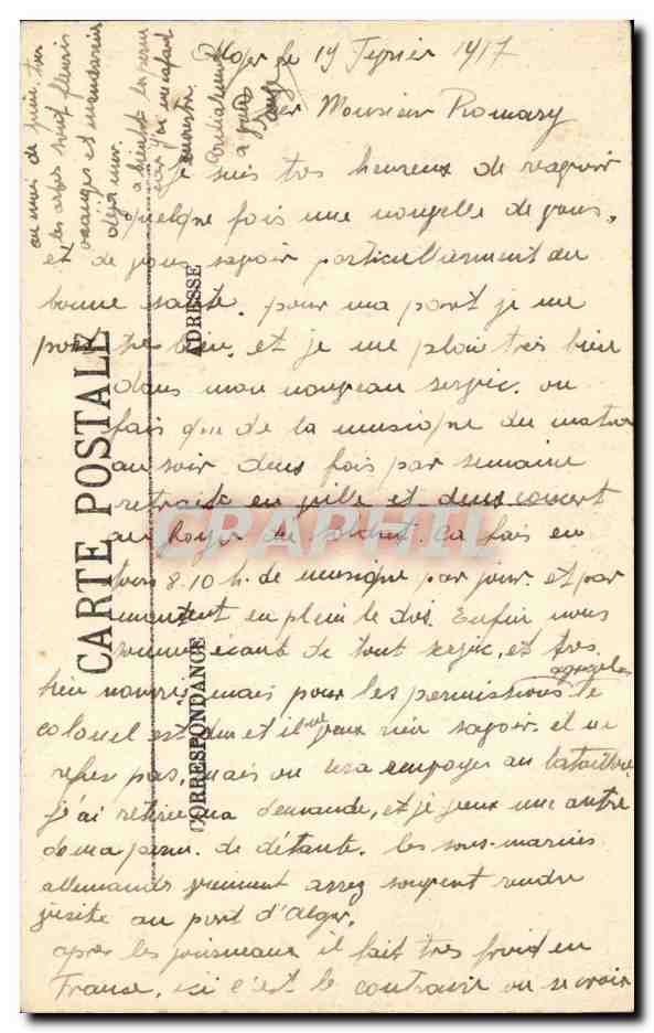 Algerie Alger CPA le boulevard de la Republique — Rückseite