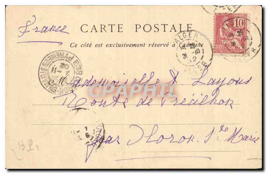 Algerie Alger CPA Le boulevard des Palmiers un jour d'ouragan — Back