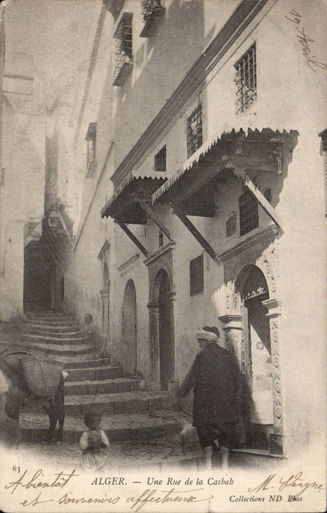 Algerie Alger CPA Une rue de la casbah