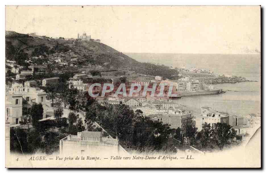 Algéro — Vue prise de la Rampe — Vallée vers Notre-Dame d'Afrique — LL.