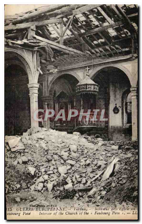 Verdun - Guerre Europeene - Interieur de l'Eglise Faubourg Pave - CPA 