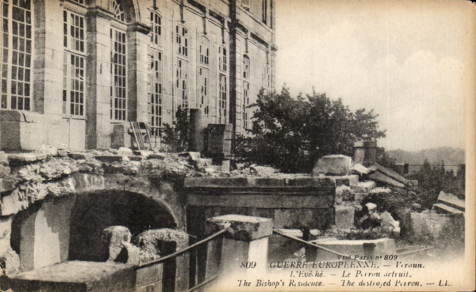 Verdun - L'Eveche - detruit - The Bishops Residence - CPA 