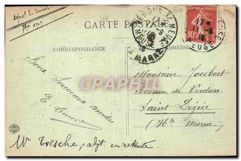 Verdun - en 1918 - Vue Panoramique - CPA  — Rückseite