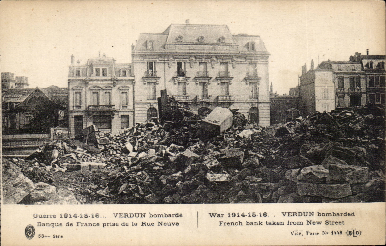 Verdun — Banque de France prise de la Rue Neuve — Vincé, Paris, N° 4448