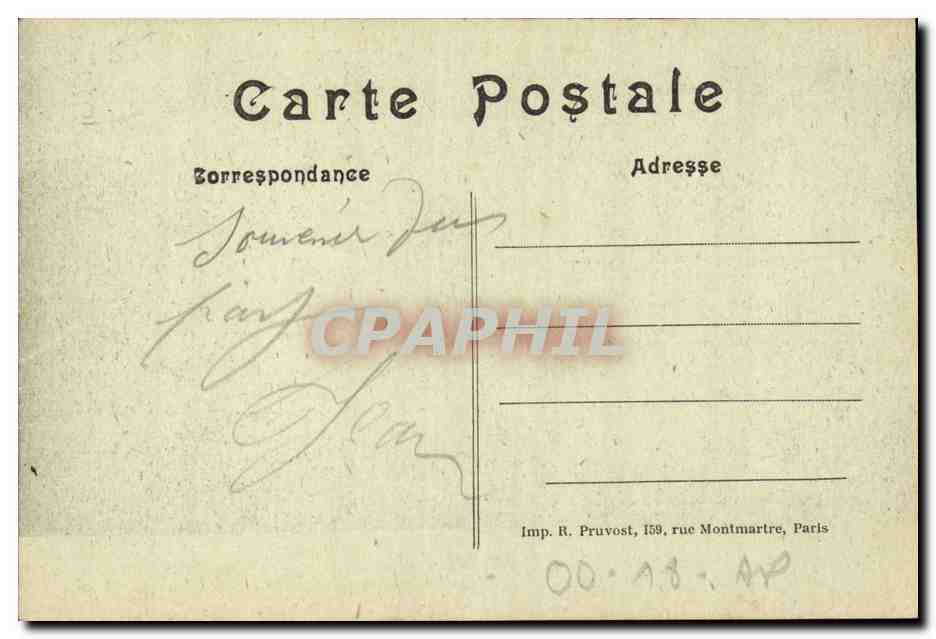 Verdun — Ruines de la Rue Neuve et du Quai de la République — Visa Paris 1918 — Verso