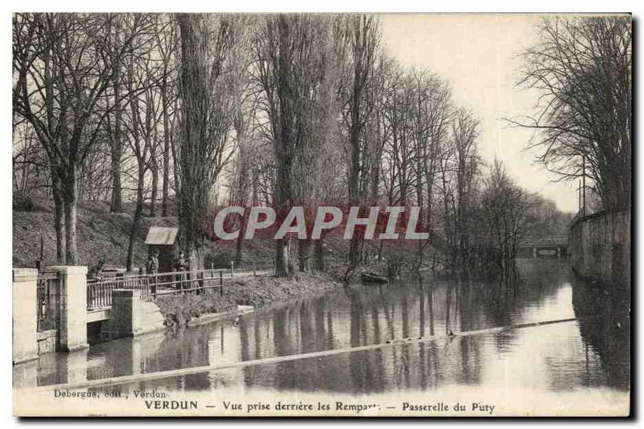 Verdun — Vue prise derrière les Remparts — Passerelle du Puty — Debergus, édit., Verdun