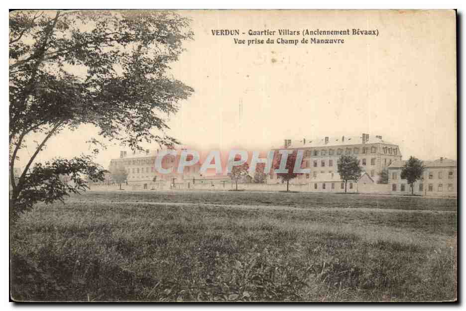 Verdun - Quartier Villars - Anciennement Bevaux Vue prise du Champ de Monoeuvre - CPA 