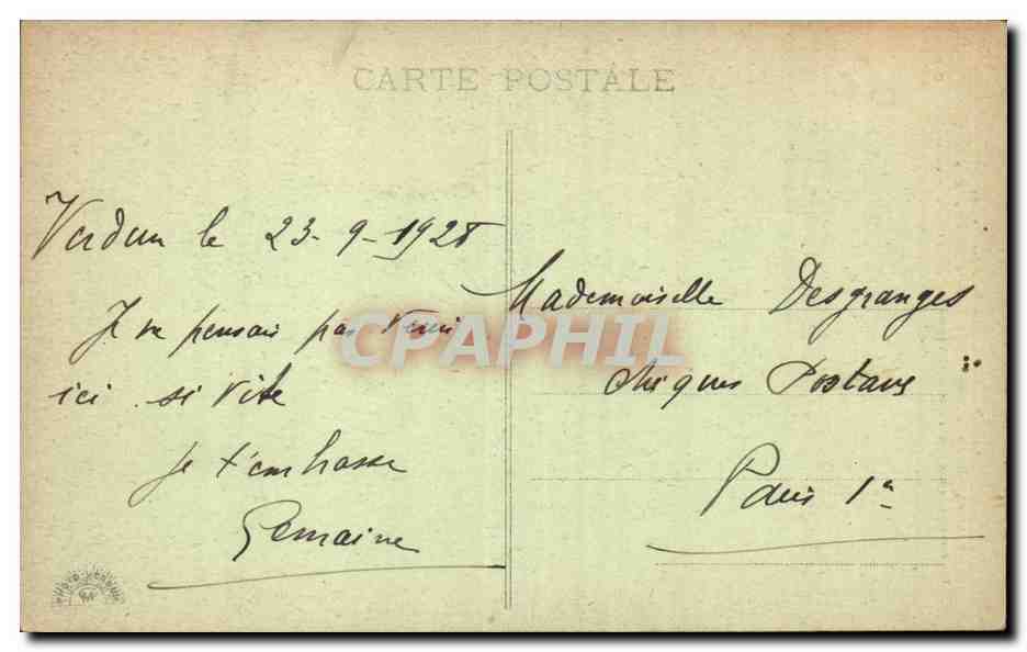 Verdun - Le Bois des Caures - Monument eleve a la Memoire du Colonel Driant et a ses chaussures - CPA  — Rückseite