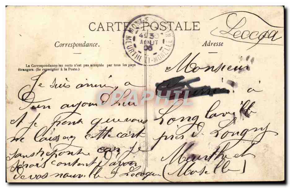 Dun sur Meuse - Vue Generale prise a la Tete du Deversoir - CPA  — Rückseite