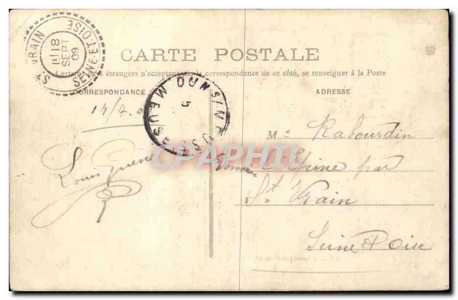 Dun sur Meuse - Vue prise de la Place l'Eglise - CPA  — Rückseite