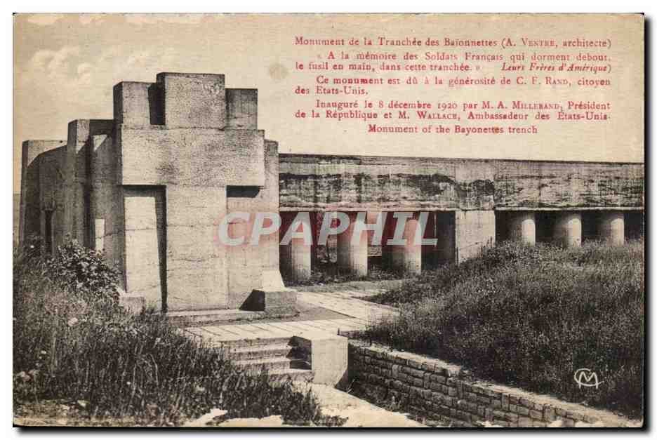 Verdun - Monument de la Tranchee des Baionnettes - A la memoir des soldats - CPA 