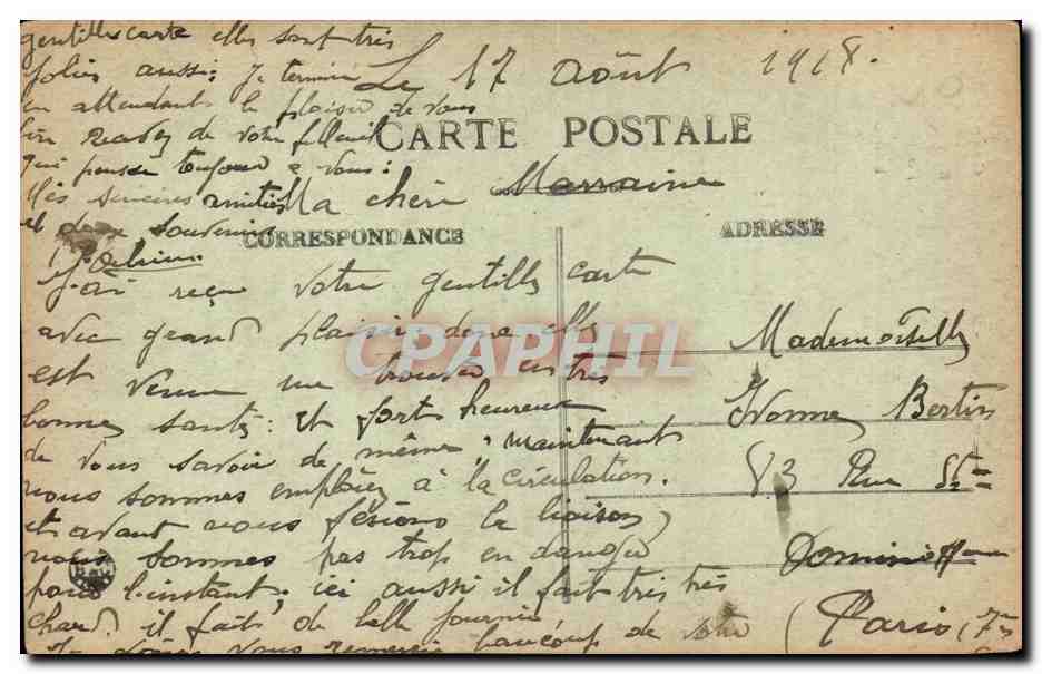 Beaumont-lès-Aire — Portail de l'église après le bombardement — Grande Guerre 1914-1918 — Verso