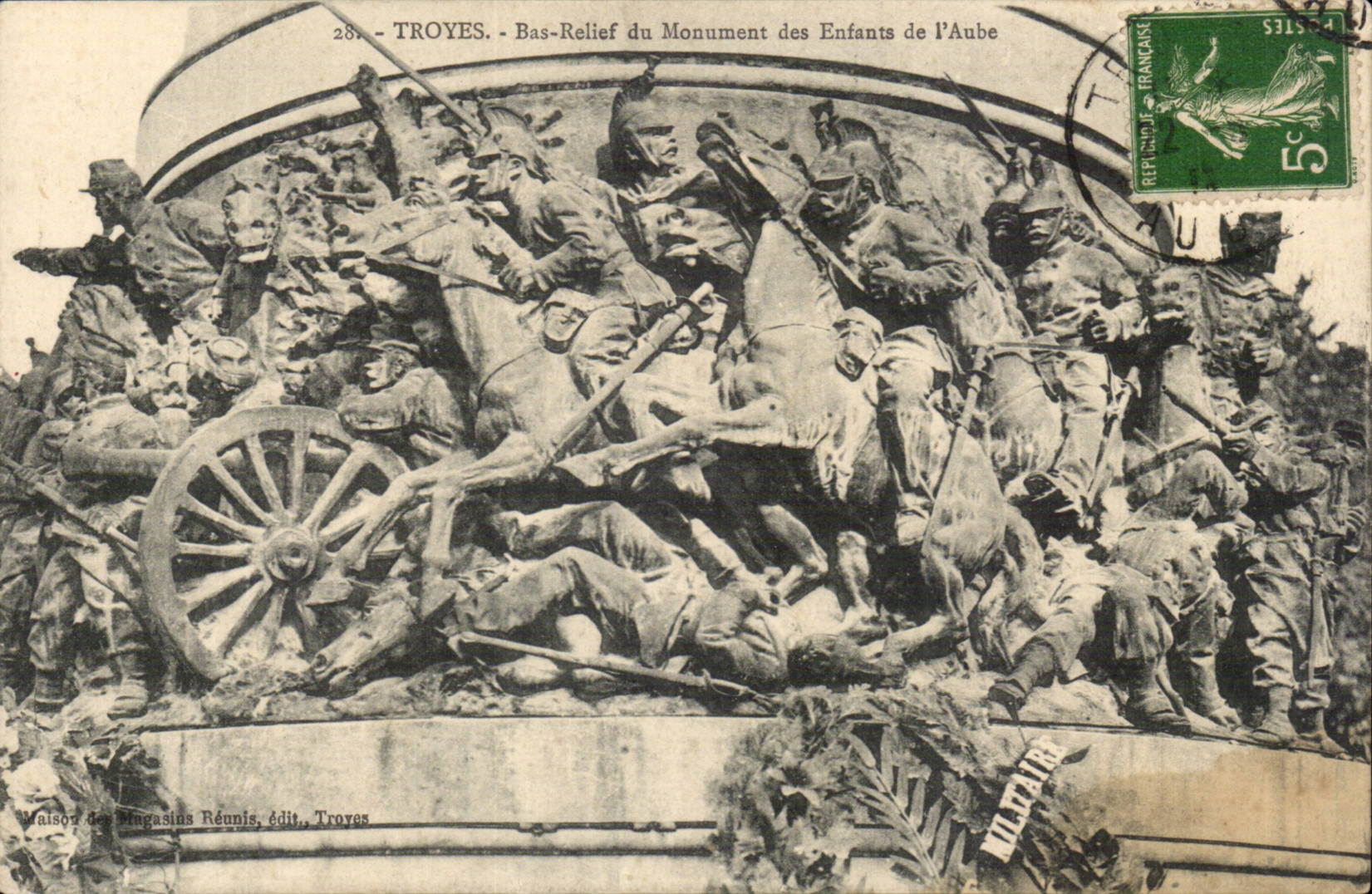 Troyes - Relief des Denkmals der Kinder der Aube — Maison des Pingasins Réunis, Verlag Troyes