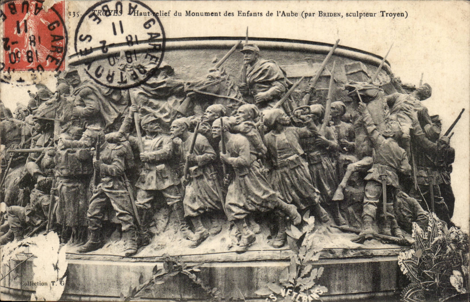 Troyes — Haut-relief du Monument des Enfants de l'Aube (par BRIDEN, sculpteur Troyen)